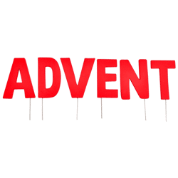 Decoratie Kerst letterstekers ADVENT rood 8 cm