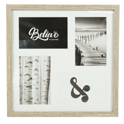 Fotolijst 4 fotos met passe partout bruin 10 x 15 cm