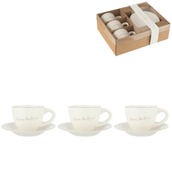 J-LINE espressokopje met schotel 15 cm set van 6