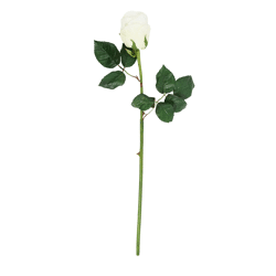 Kunstbloem roos zijde wit 59 cm