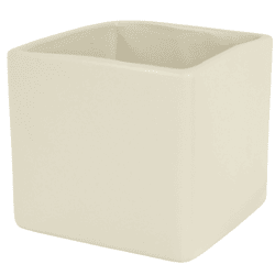 D&M Depot bloempot vierkant Basic mat creme 19 cm
