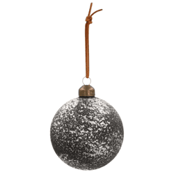 Kerstbal Robuust glas mat zwart 8 cm
