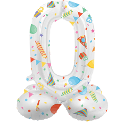 Folat folieballon staand 0 Joyful party 41 cm