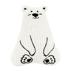 Knuffel rammelaar ijsbeer wit 12 cm