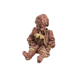 Beeld jongen in pak goudkleurige strik 6,5 cm