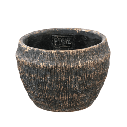 PTMD bloempot Sary S zwart/goudkleurig 12 cm