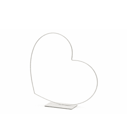Decoratie Hart Frame liggend wit 25 cm