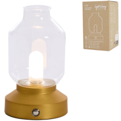 Light & Living tafellamp Merey LED oplaadbaar helder brons 19 cm