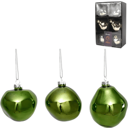 Xmas by Moos kerstballen groen 8 cm 6 stuks