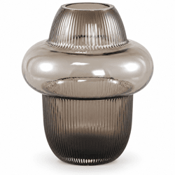 PTMD vaas Marlene rookglas bruin 25,5 cm