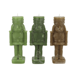 Kaars Frosty Nutcracker groen mix 4 x 12 cm 3 assorti