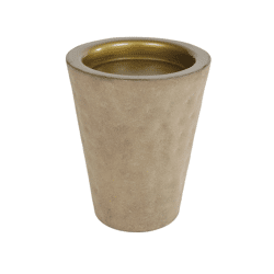 Theelichthouder Tiffany beige/goudkleurig 11,5 cm