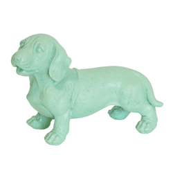Housevitamin beeld Dachshund hond mintgroen 19 cm