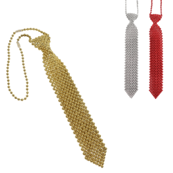 Stropdas kralen metallic 32 cm 3 assorti