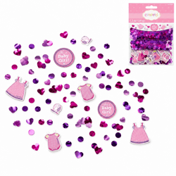 Amscan Baby Girl Metallic Confetti, 34 g