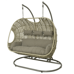 (R) Egg chair hangstoel Palermo zandkleurig 196 cm
