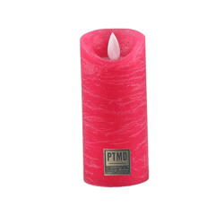 PTMD Battery-Operated LED Pillar Candle XS Bright Pink 5.5 x 12.5 cm