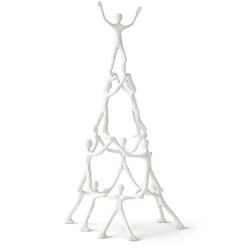 J-Line beeld Figuur piramide wit 74 cm