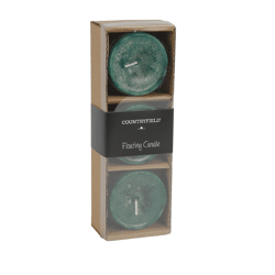Countryfield drijfkaars Bollie donkergroen 5 cm set van 3