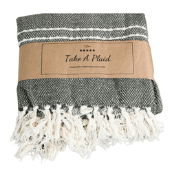 Take a Plaid 13 gerecycled katoen groen 130 x 180 cm