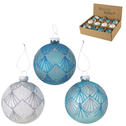 Boltze kerstbal glas Gatsby 8 cm 3 assorti