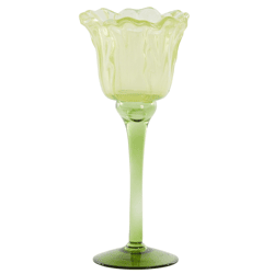 Light & Living theelichthouder Flowaly groen 22 cm