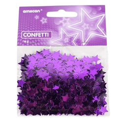Confetti sterren metallic paars 14 g