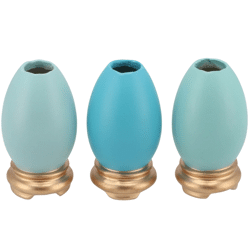 Paasdecoratie paasei blauw 15 cm 3 assorti