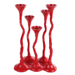 Kerzenleuchter Wesley XL Aluminium rot 35 cm