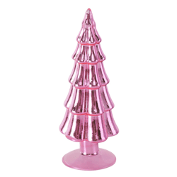 Boltze beeld kerstboom glas roze 20 cm
