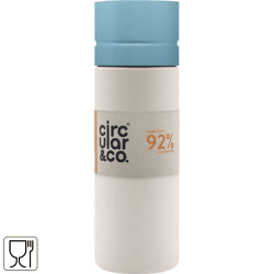 Circular & co Water Bottle, Cream/Blue, 600 ml