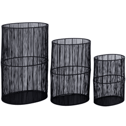PTMD windlight Javi metal black 50 cm set of 3