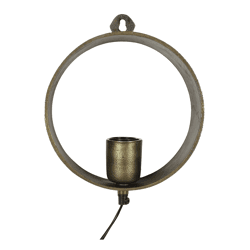 Countryfield Wandlamp Largo messingkleurig EU-stekker 22 cm