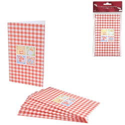 Kaarten Babyshower geruit rood set van 6