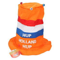 Hoed Hup Holland Hup met muziek op batterij 35 cm