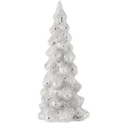 J-Line Christmas tree glass glitter silver 32 cm