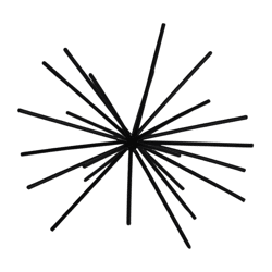 Housevitamin ornament Firework metal black 15 cm