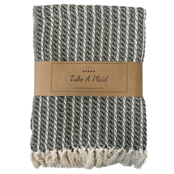 Take a Plaid 28 gerecycled katoen zwart 130 x 180 cm