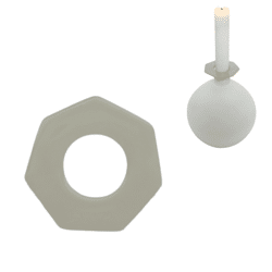 Stjernsund kaarsenring Loua grijs glans 5,5cm