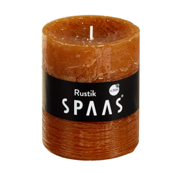 (R) Spaas stump candle rustic cinnamon brown 7 x 8 cm
