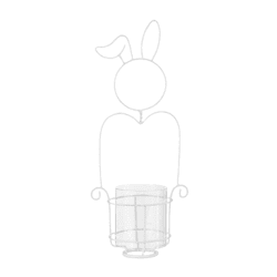 J-Line tea light holder Rabbit white 41,5 cm