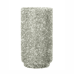 J-Line windlicht Glitter zilverkleurig 25 cm