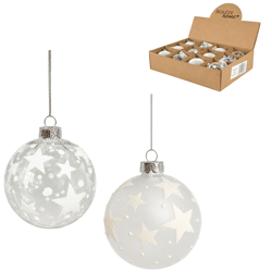 Boltze kerstbal glas Starshine 8 cm 2 assorti