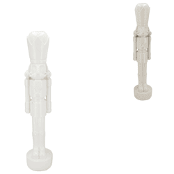 Statue nutcracker white/cream 24 cm 2 assorted