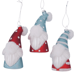 Boltze kersthanger glas gnome kerstman 13 cm 3 assorti