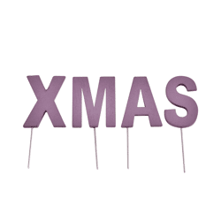 Decoratie Kerst letterstekers XMAS paars 5 cm