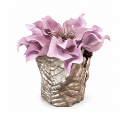 Kunstbloem Helleborus in pot blad goudkleurig/mauve 10 cm