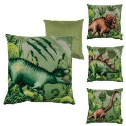 Out of the blue kussen dinosaurus 40 x 40 cm 4 assorti