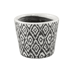 PTMD bloempot Beire M ikat print zwart/wit 12 cm