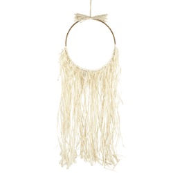 Wanddecoratie Raffia Rattan cirkel 100 cm